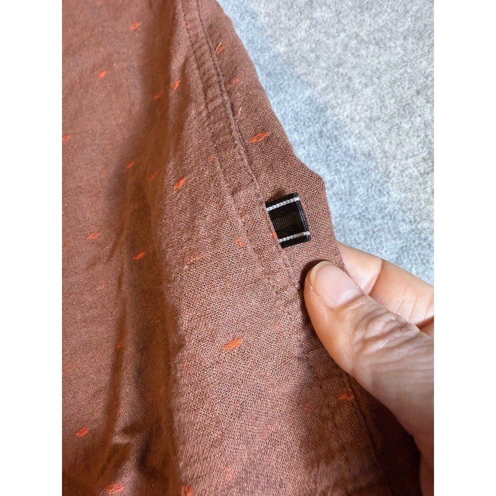 Kuhl Skorpio Button Up Shirts Men's XXL Linen Burnt Red Outdoor Hiking Camp - Picture 8 of 13
